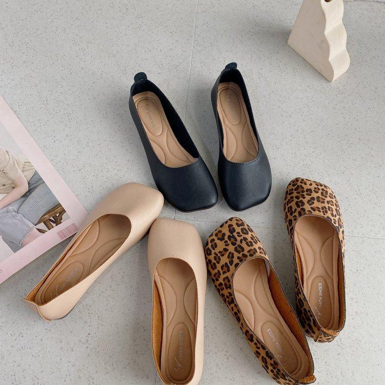 Giày búp bê đế mềm mũi vuông thời trang sành điệu thanh lịch cho nữ