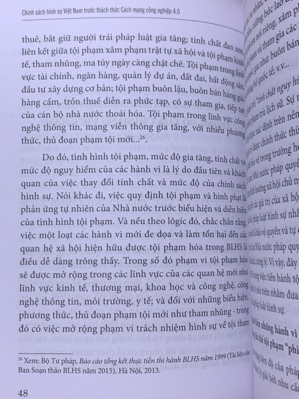 Chính sách hình sự Việt Nam trước thách thức Cách mạng công nghiệp 4.0