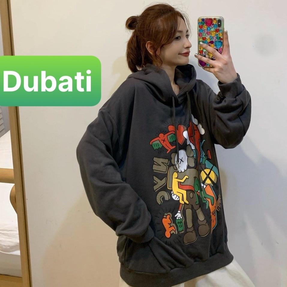 ÁO HOODIE - ÁO KHOÁC NỈ NAM NỮ CHẤT NỈ CÓ MŨ FROM RỘNG HOẠT HÌNH KWASSH- DUBATI FASHION