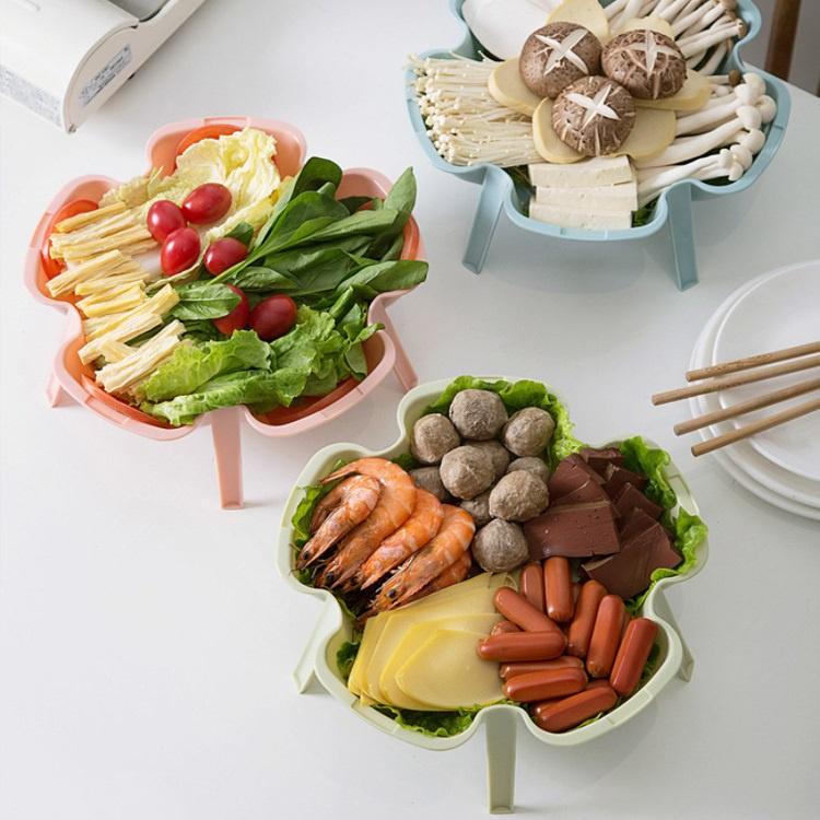 Khay đựng bánh kẹo tết xếp tầng Việt Nhật 5697 - Đĩa đựng trái cây, đồ ăn chân cao có thể xếp chồng tiện lợi (DXT03