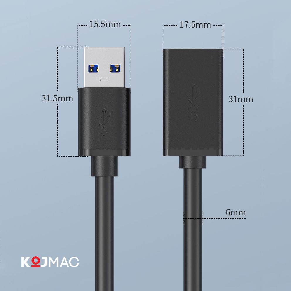 Dây Nối Dài USB 3.0 Truyền Tải Dữ Liệu Tốc Độ Cao USB Length Extension Cable Hàng Chính Hãng ( Cáp Nối USB Dài 1m 2m 3m 5m ... )