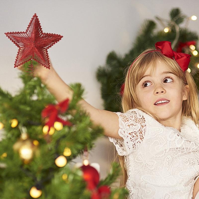 1 Cây Thông Giáng Sinh Chất Lượng Cao Đỉnh Rỗng Ngôi Sao Vàng Bạc Lấp Lánh Bằng Sắt Trang Trí Nhà Cửa Dịp Giáng Sinh Năm