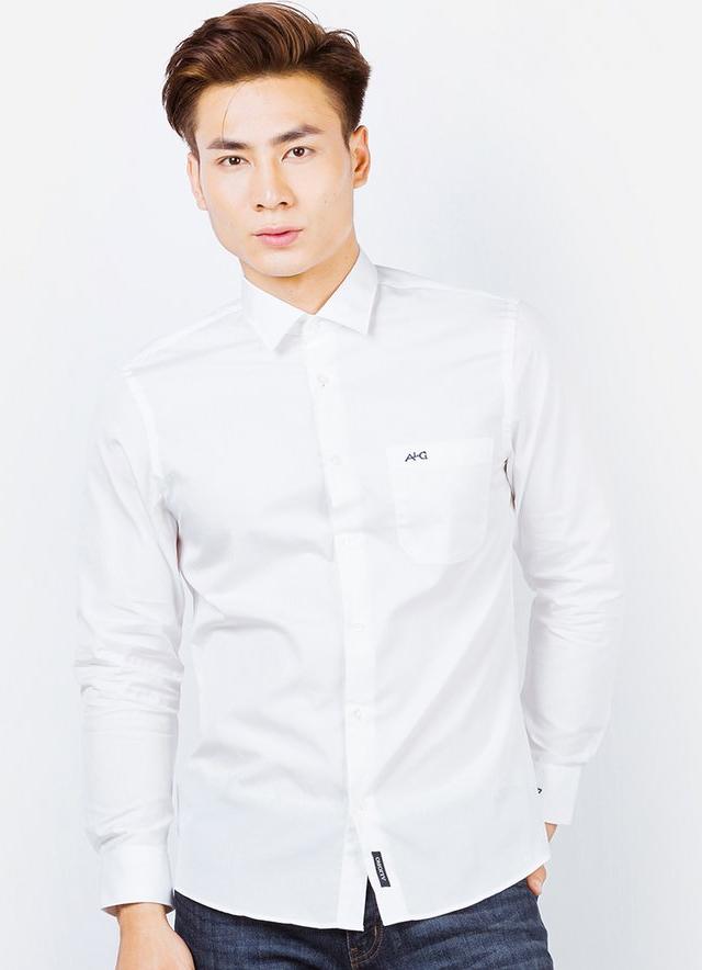 Áo Sơ Mi Dài Tay Nam Aligro màu trắng Algs096