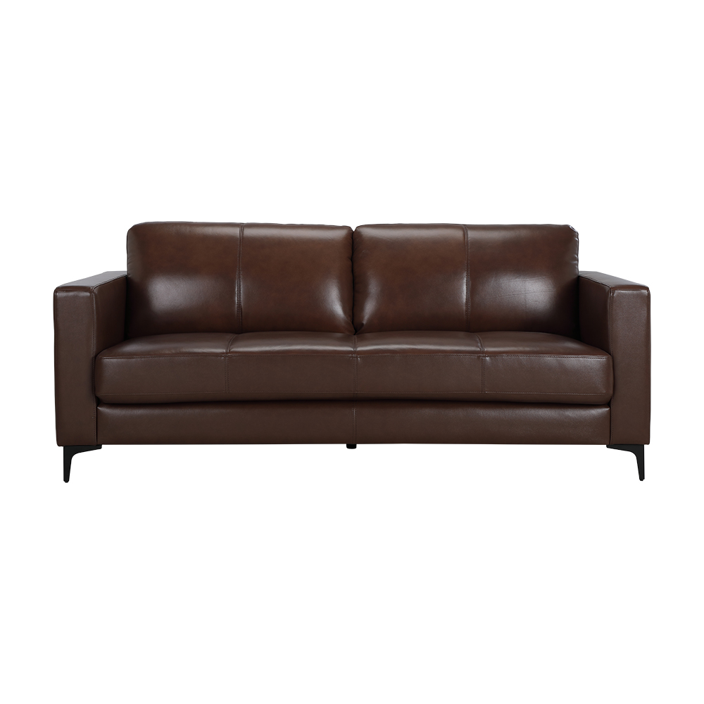 Ghế Sofa ESPRESSO Da Thật 3 Chỗ Phòng Khách Khung Gỗ Tự Nhiên Màu Nâu/Xám Kích Thước 210 x 100 x 90 cm | Index Living Mall | Nhập Khẩu Thái Lan - Phân Phối Độc Quyền Tại Việt Nam