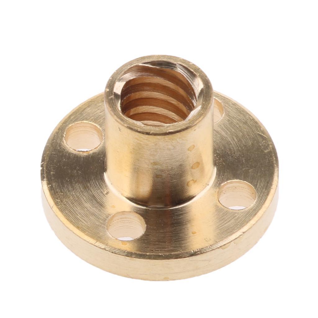 2 Pieces Brass T8 Nut 2mm Pitch for 3D printer 8mm Threaded Rod Screw