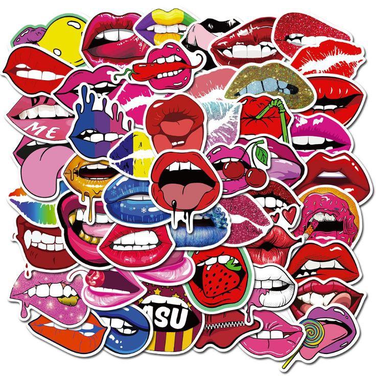 Sticker dán cao cấp ĐÔI MÔI GỢI CẢM Cực COOL ms#73