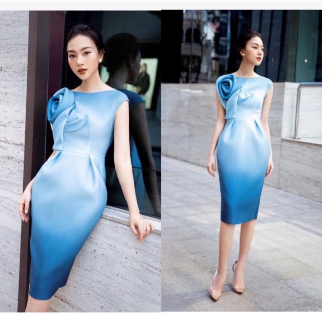 ĐẦM ÔM BODY OMBRE LOANG MÀU ĐÍNH HOA