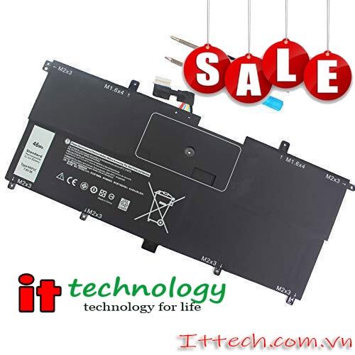 Pin dùng cho  Laptop Dell XPS 13 9365 2-in-1 2017 HMPFH 46WH