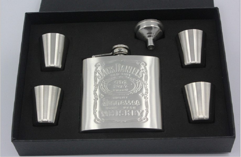 Bộ bình rượu Hip Flask 168ml Inox sang trọng + Tặng bịt mắt ngủ