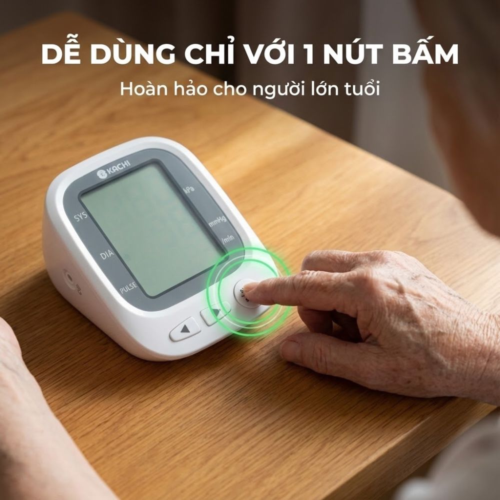 Máy đo huyết áp bắp tay Kachi JN-163B có trợ lý đọc kết quả tiếng Việt hỗ trợ người cao tuổi mắt kém - Hàng chính hãng