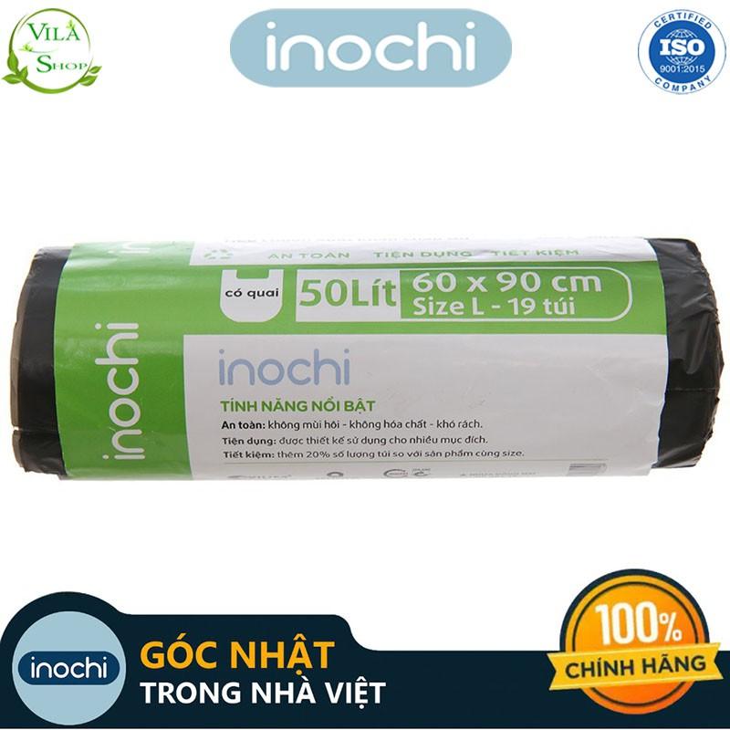 Túi Rác Tự Huỷ, Túi Rác Có Quai Tiện Dụng Chính Hãng Inochi, Loại 10L 25L 50L - Dạng Cuộn Màu Đen