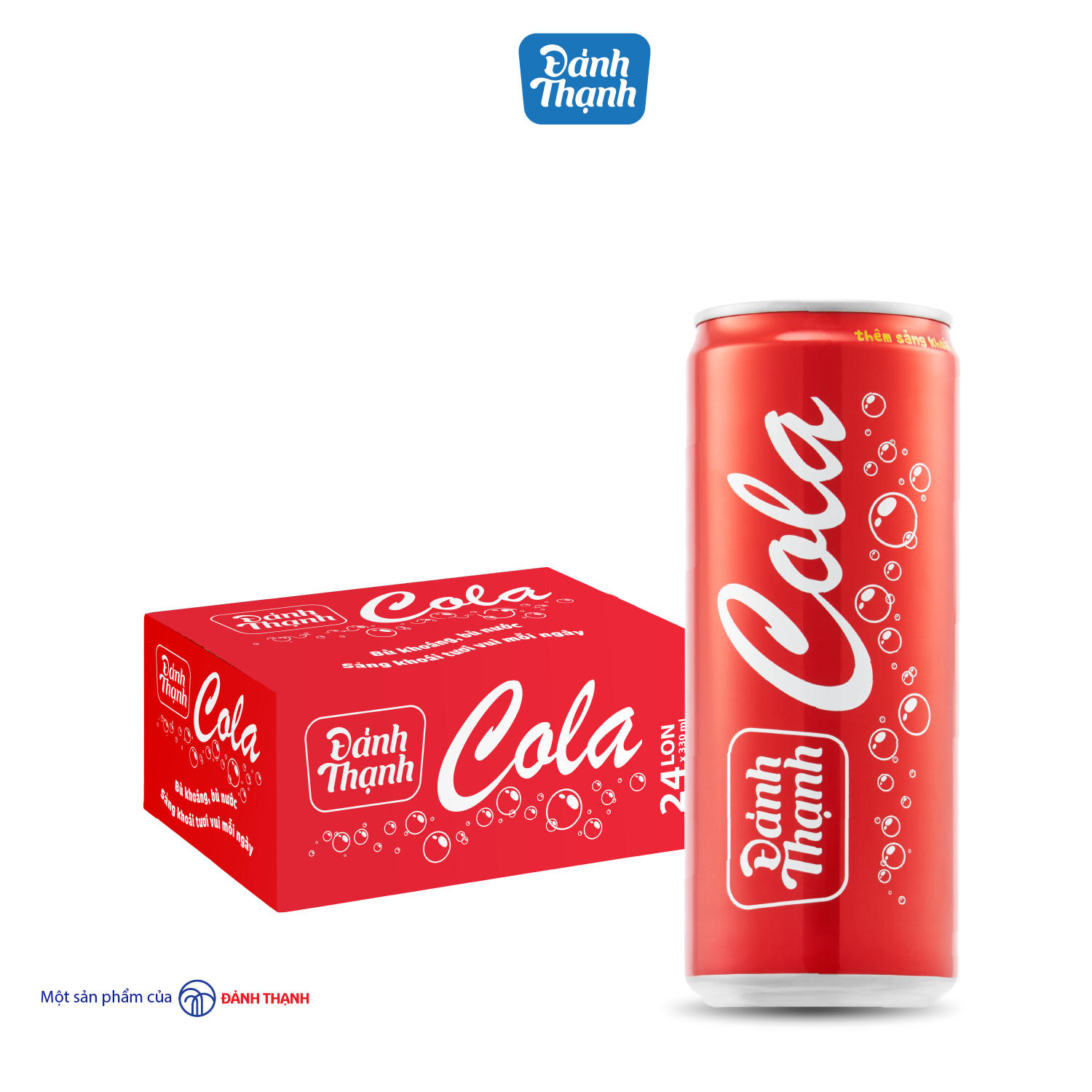 Lốc 6 lon Nước khoáng thiên nhiên có ga Đảnh Thạnh khoáng Cola lon 330ml