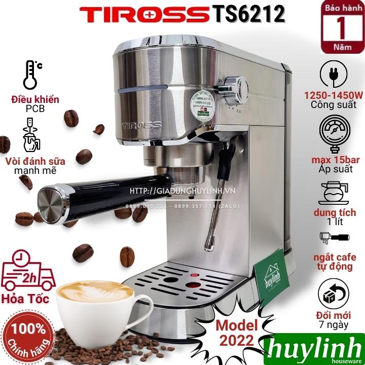 Máy pha cà phê Espresso Tiross TS6212 - 15 bar [Model mới 2022] - Hàng chính hãng