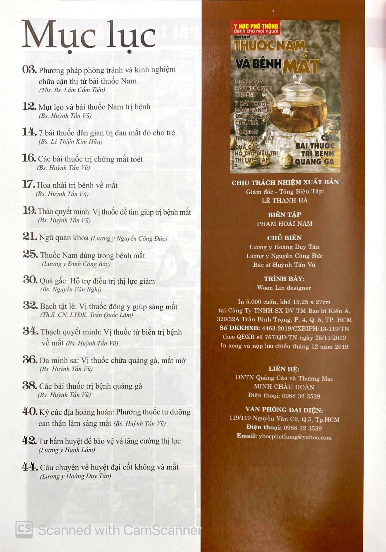 Y Học Phổ Thông Dành Cho Mọi Người - Chuyên Đề: Thuốc Nam Và Bệnh Mắt