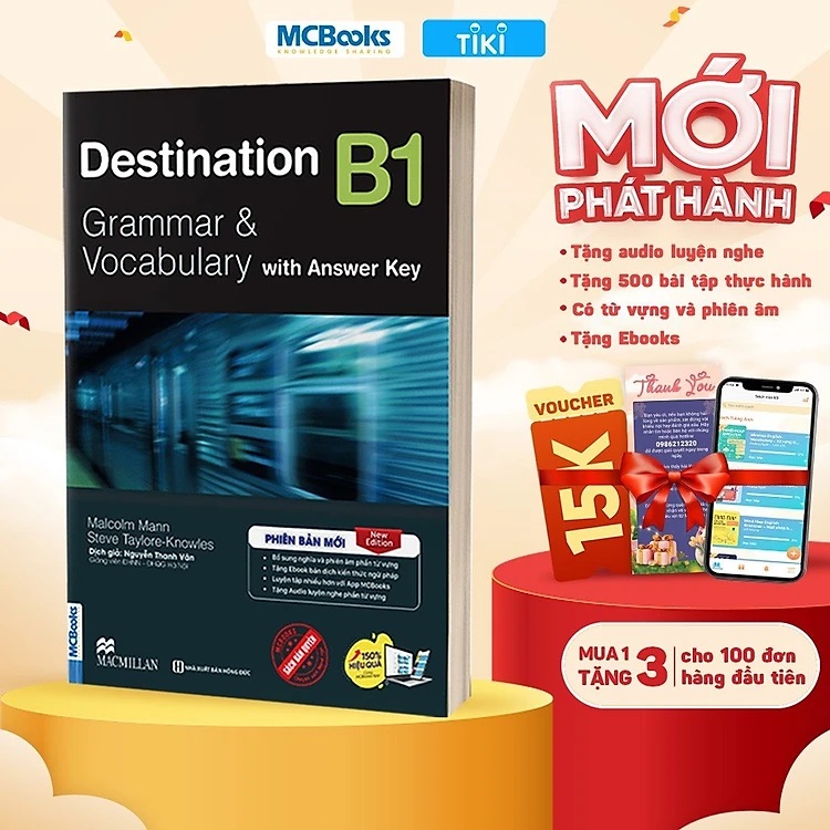 Sách Destination B1 &amp; B2 Grammar and Vocabulary Bài Tập + Kèm Đáp Án + File Nghe (Lẻ/Combo) - MCBOOKS