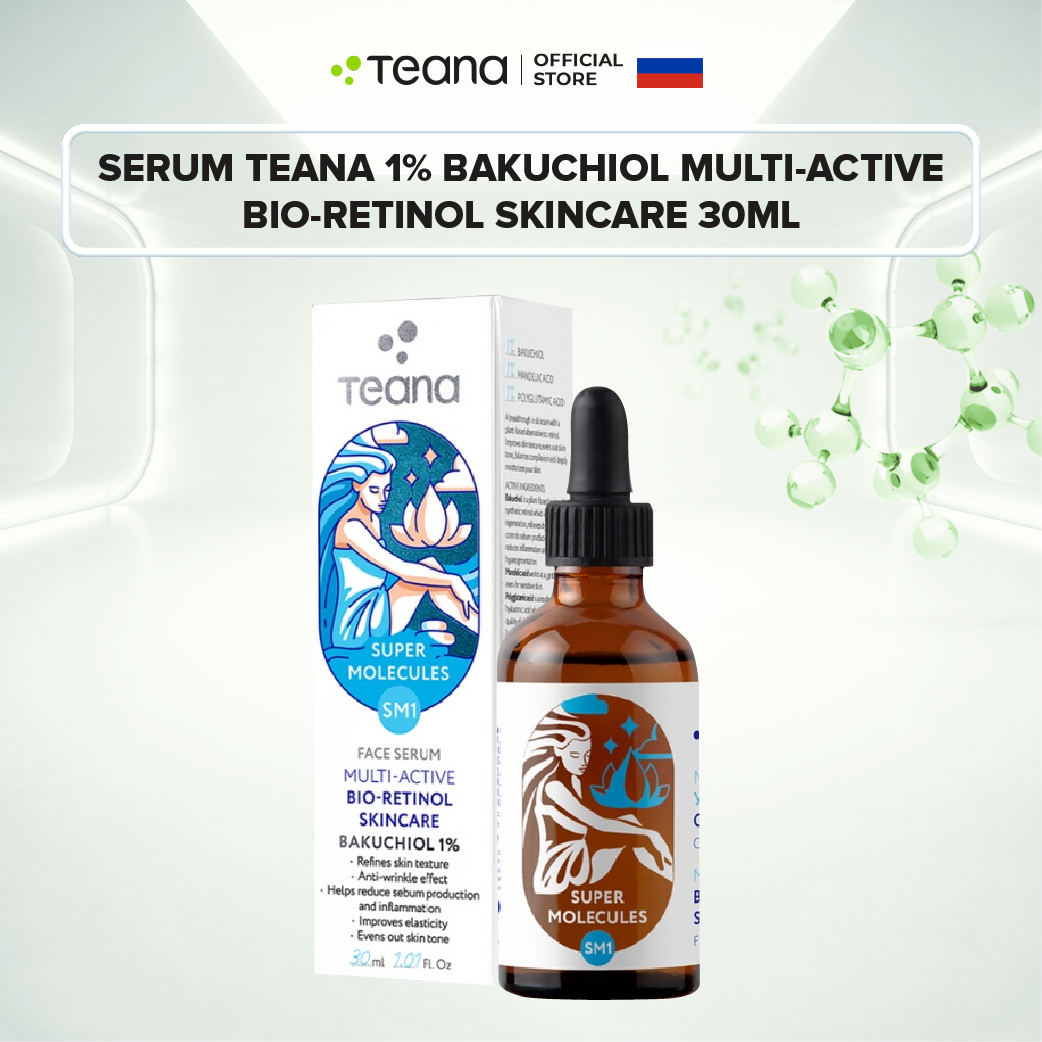 Serum Teana 1% Bakuchiol SM1 Super Molecules Multi-Active Bio-Retinol dưỡng ẩm, làm sáng và trẻ hóa da - 30ml