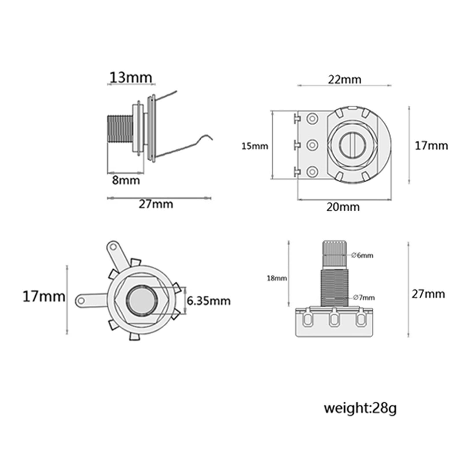 Guitar Potentiometer Guitar Wiring Harness 3 Way Toggle Switch Amp Volume for Accessory