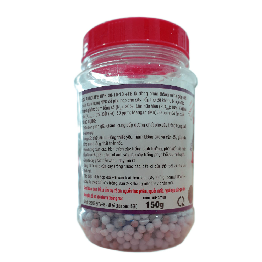 Phân tan chậm NPK 20-10-10 + TE - Lọ 150gr