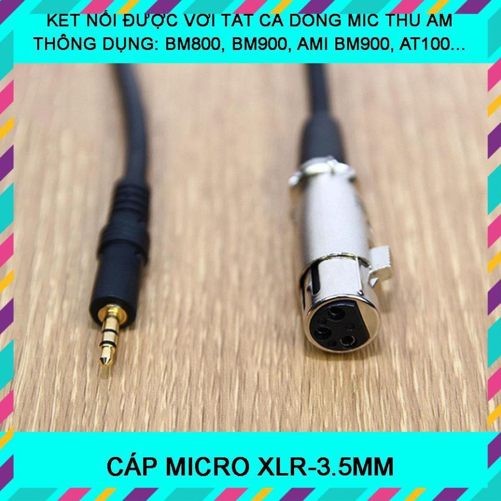 CÁP MICRO XLR-3.5MM  DÂY MIC THU ÂM dành cho BM800, BM900, AMI BM900, ISK AT100, AT350…