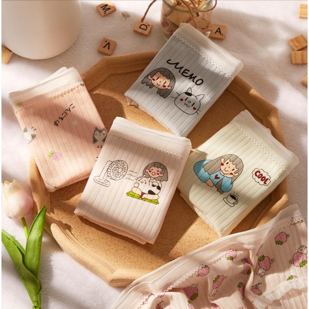 Quần lót nữ cotton in hình phong cách Nhật đồ lót dễ thương nữ tính QL06