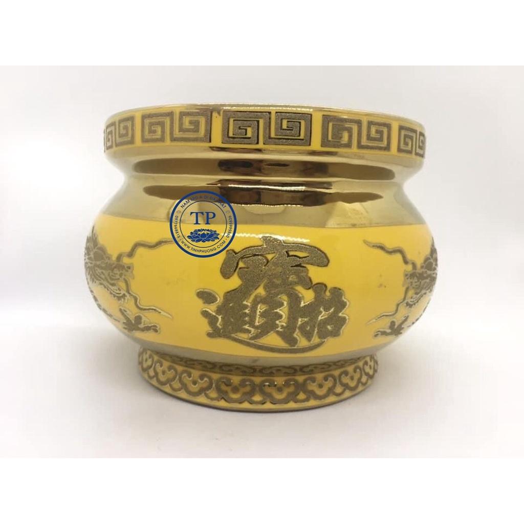 Bát Nhang thờ bằng sứ Vàng Kim Sa kh3733