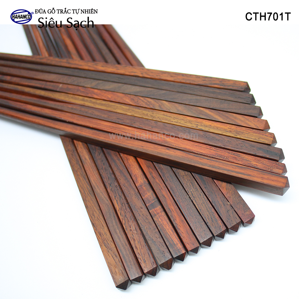 Đũa gỗ Trắc Việt Nam vân đẹp siêu sạch (10 đôi rất đẹp) - CTH701T - gỗ Trắc tự nhiên - Sang trọng trên bàn ăn