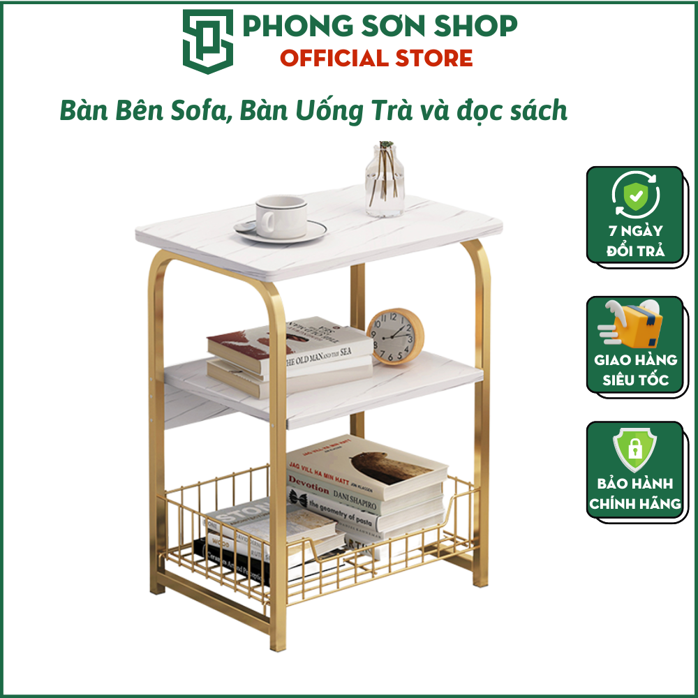 Kệ để đồ phòng khách, phòng ngủ đa năng, kệ đầu giường, kệ bên sofa, khung thép sơn tĩnh điện, mặt gỗ phủ melamine chống xước