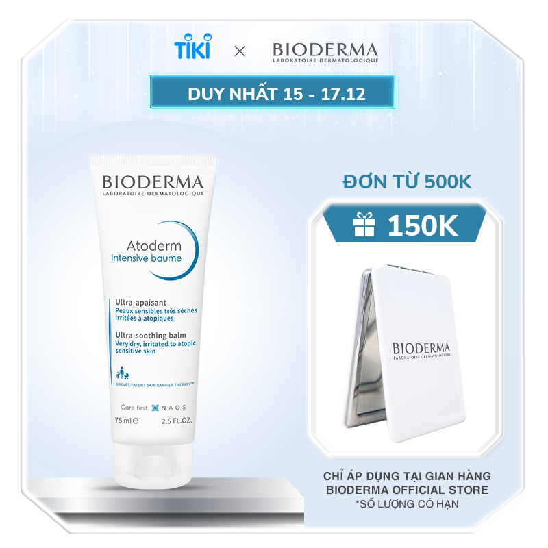 Kem dưỡng ẩm chuyên sâu cho da rất khô và viêm da cơ địa Bioderma Atoderm Intensive Baume - 45ml