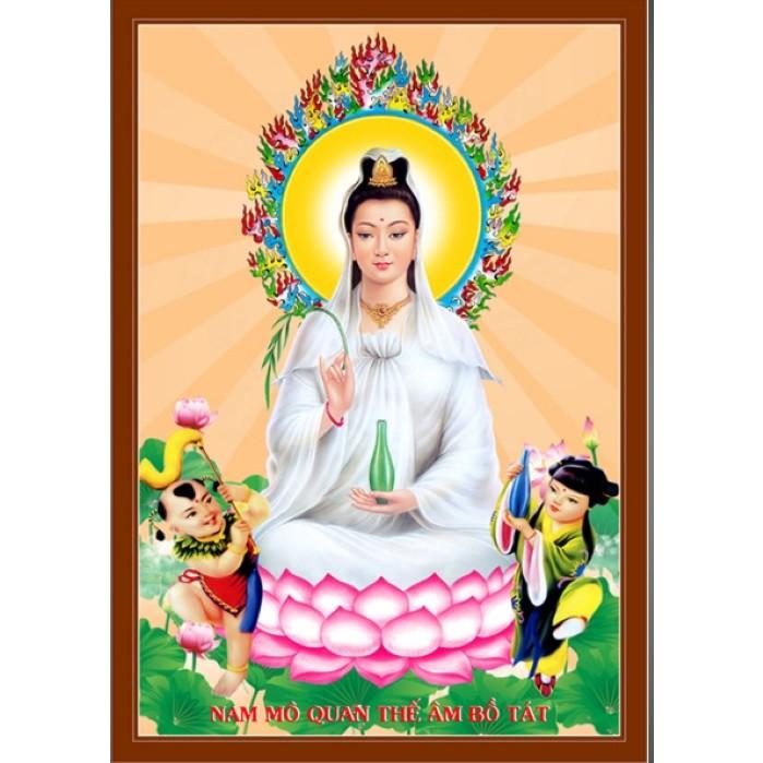 Tranh thêu PHẬT QUAN ÂM 53566 (40x60cm) chưa thêu 5d