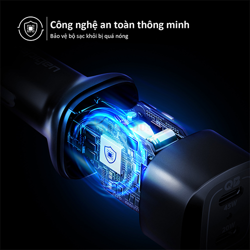 Cốc sạc xe hơi Spigen ArcStation Car Charger PC2000 2Type-C 65W ACP02562 - Hàng chính hãng