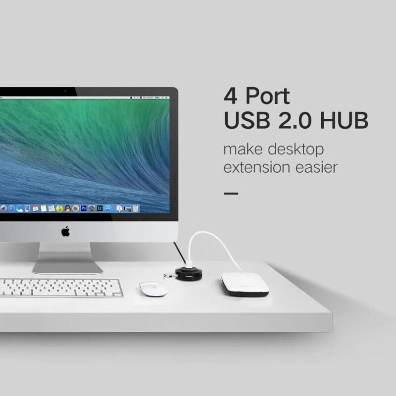 Ugreen UG20278CR106TK 1M màu Đen Bộ chia HUB USB 2.0 sang 4 USB 2.0 hỗ trợ OTG - HÀNG CHÍNH HÃNG
