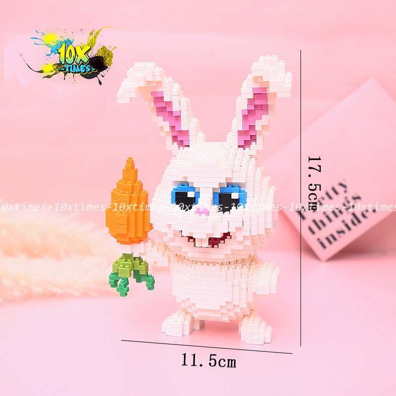 Đồ chơi lắp ráp 3d thỏ Snowball trắng dễ thương quà tặng sinh nhật trẻ em, quà tặng bạn trai bạn gái 10xtimes
