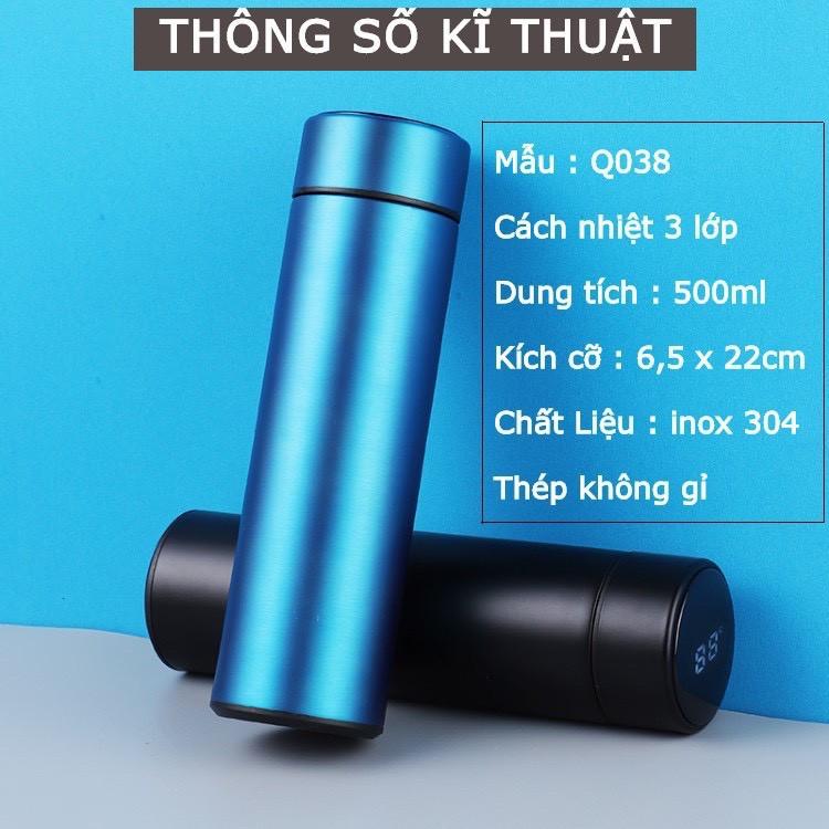 Bình Giữ Nhiệt 500ml Nắp Cảm Ứng Báo Nhiệt Độ--hh081 GIAO MÀU NGẪU NHIÊN