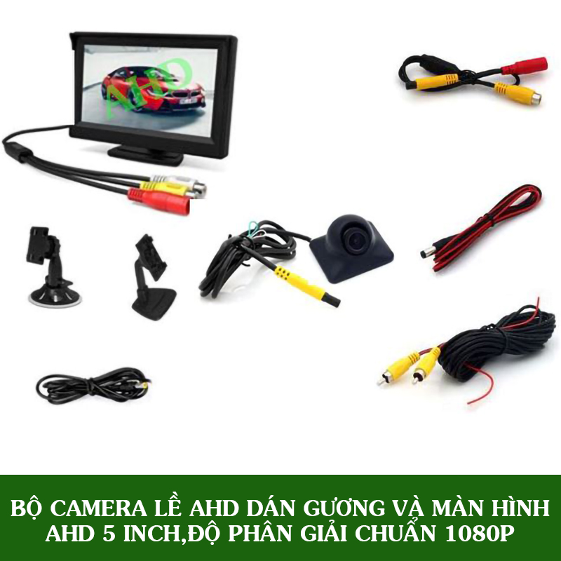 Bộ Camera Lề Dán Gương AHD Và Màn Hình 5 Inch AHD Độ Phân Giải Chuẩn 1080P