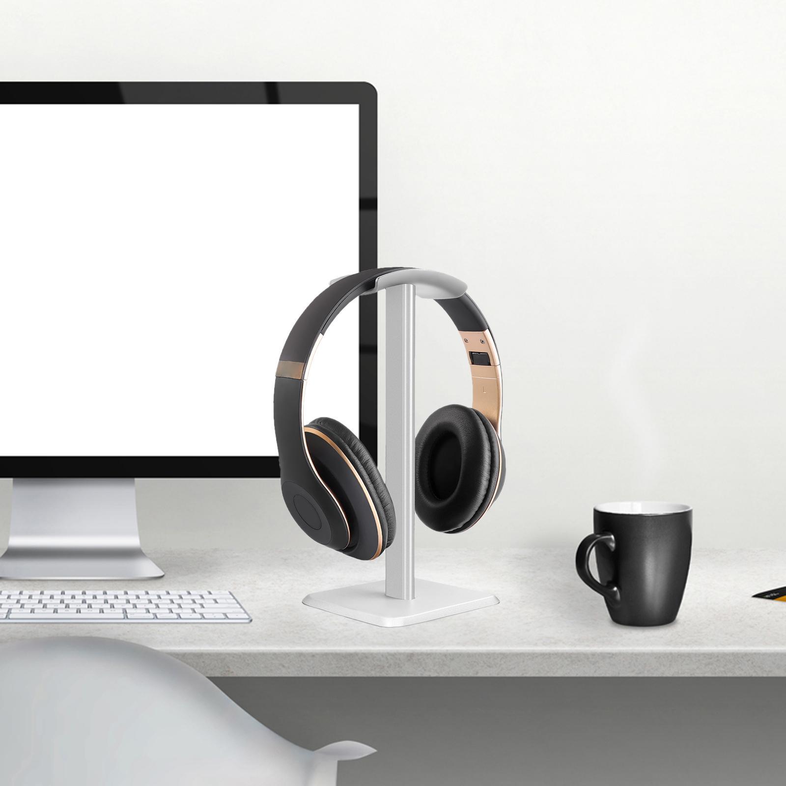 Universal Headphone Stand Desktop Display Solid Base Aluminum Bracket Headset Hanger for DJ Gamer PC Over Ear Headsets Gaming All Headphones