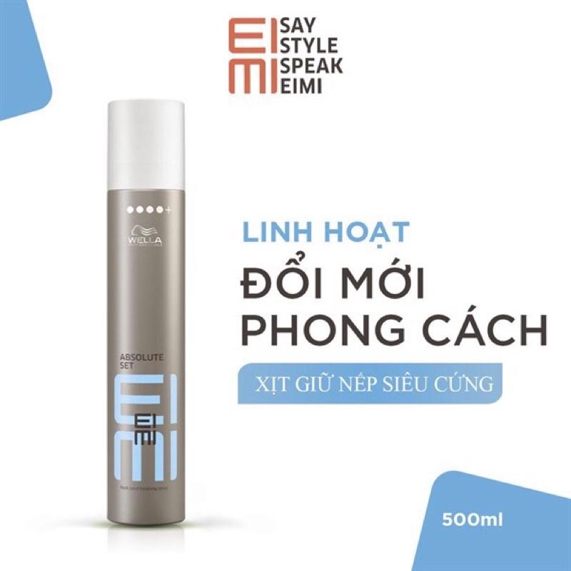 Keo xịt hoàn thiện giữ nếp tóc Wella EIMI Absolute Set 500ml