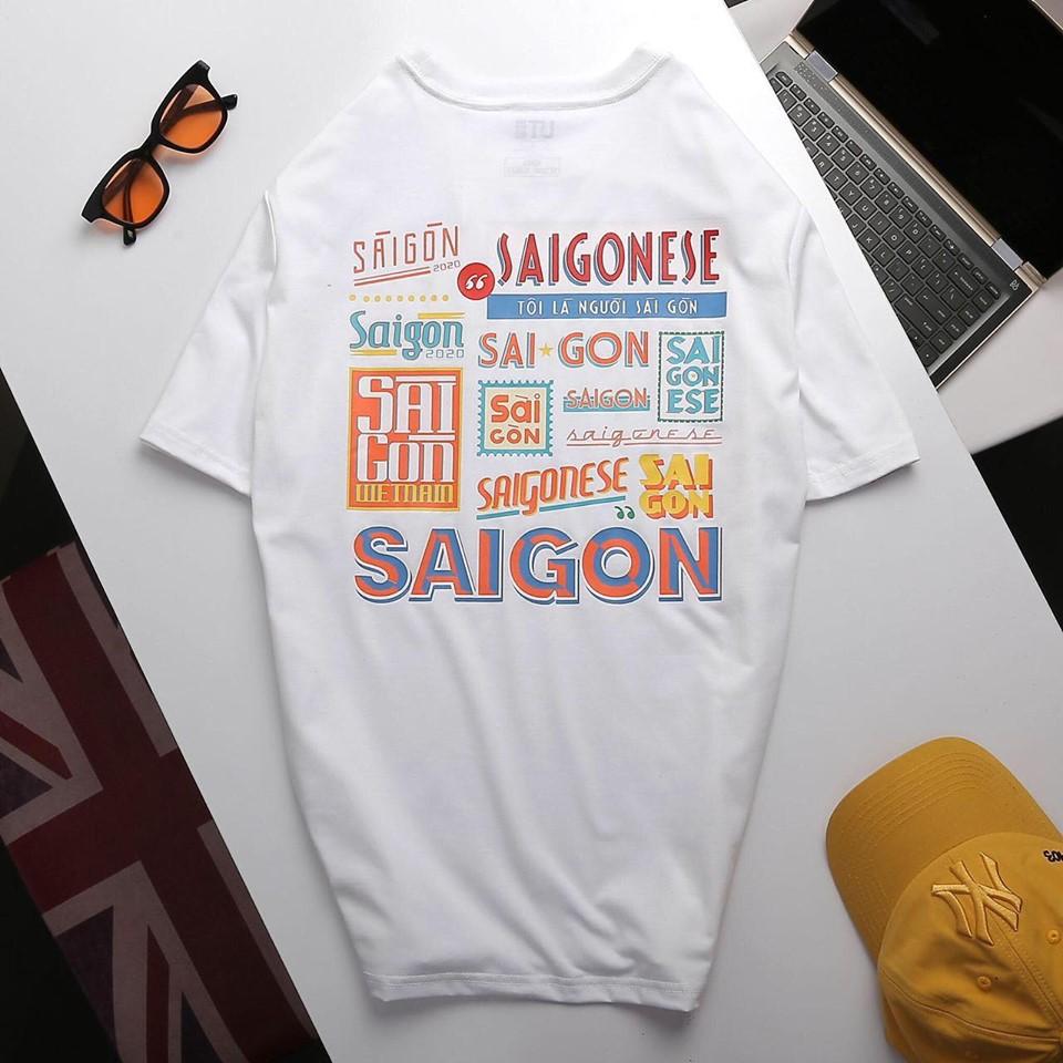 Áo Thun Tay Lỡ SAIGON màu Trắng/ Đen Nam nữ Unisex - áo phông trơn in chữ saigon