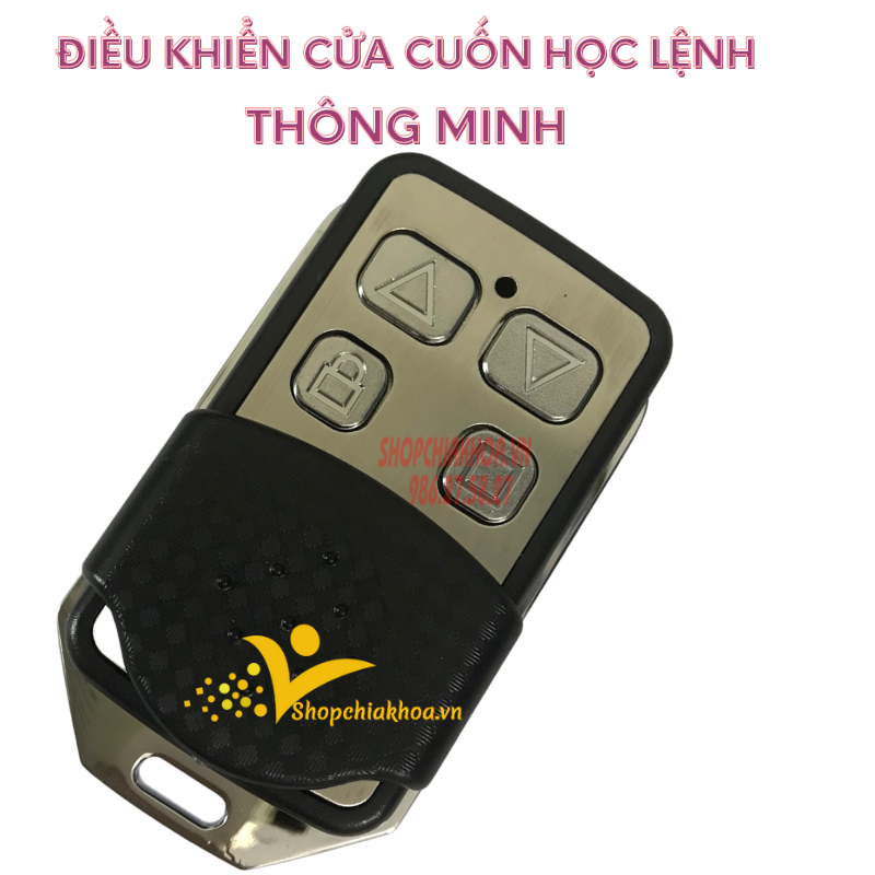 Điều khiển cửa cuốn inox học lệnh thông minh tần số 433mhz, 315mhz copy cho loại 8 mã gạt và mã cố định