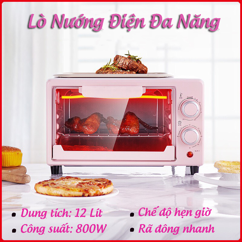 Lò Nướng Bánh Mini Đa Năng Công Suất 800W Rã Đông Nhanh - Lò Nướng Điện