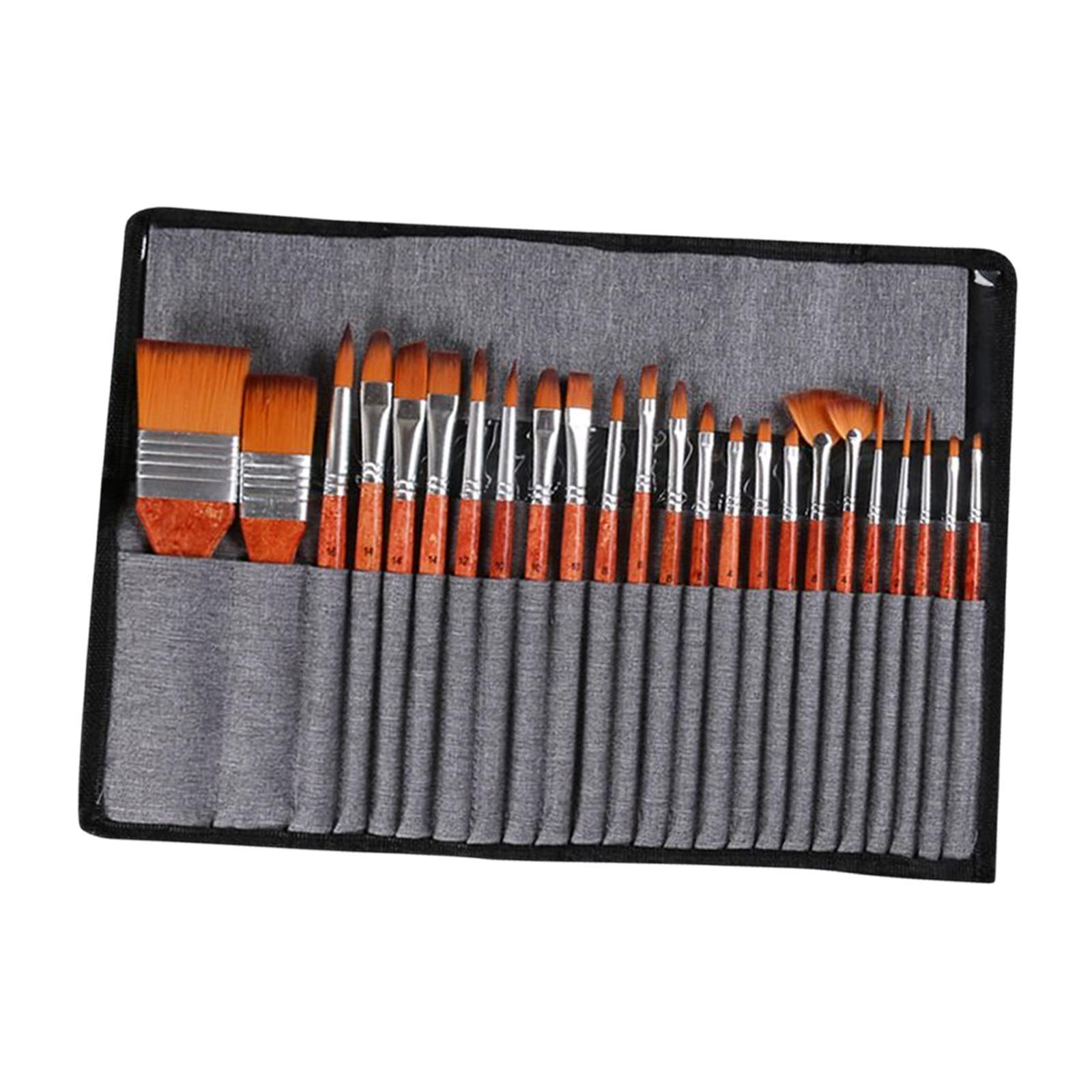 24x Artist Paint Brushes Watercolor Gouache Paint Brush Set for Kids Adults