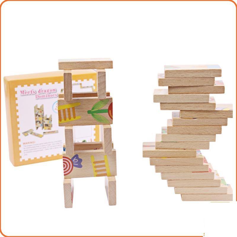Đồ chơi Domino gỗ xếp hình 28 miếng cho bé giải trí, sáng tạo