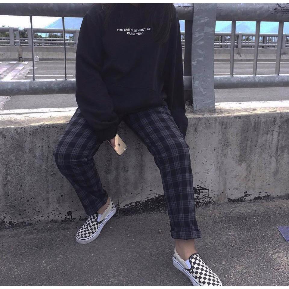 Quần Caro Xám Đen Plaid Pants - Caro Pants - Plaid Pant - Quần sọc ca rô Xanh đen DEGREY