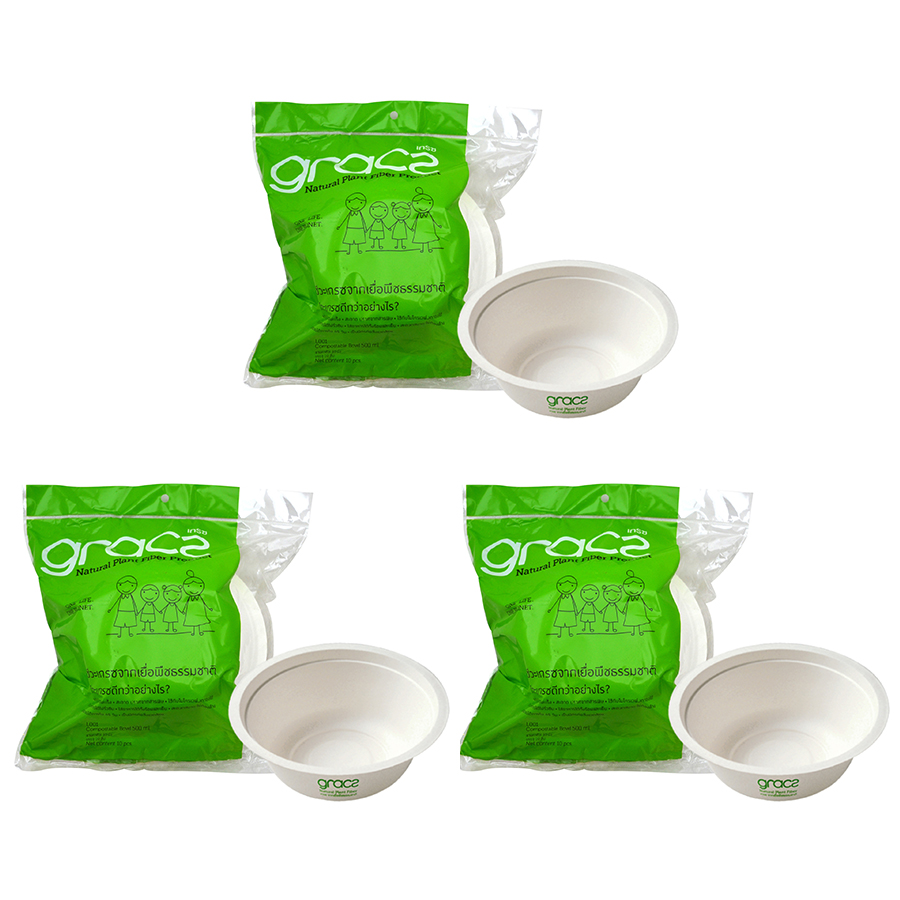 Combo 3 Gói Tô 500ml - Bao Bì Gracz Từ Bã Mía