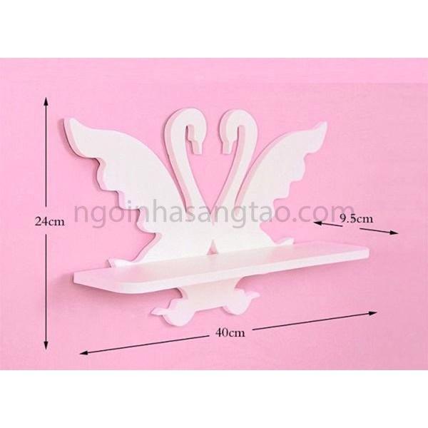 Kệ gỗ bày sơn treo tường thiên nga - kệ pvc chống nước