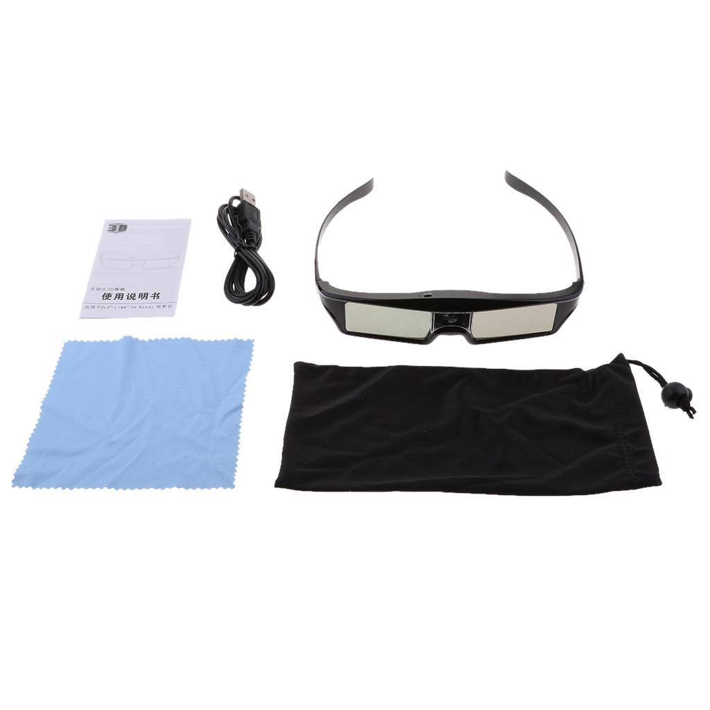 2xDLP LINK Active Rechargeable Shutter 3D Glasses for All DLP Link Projector