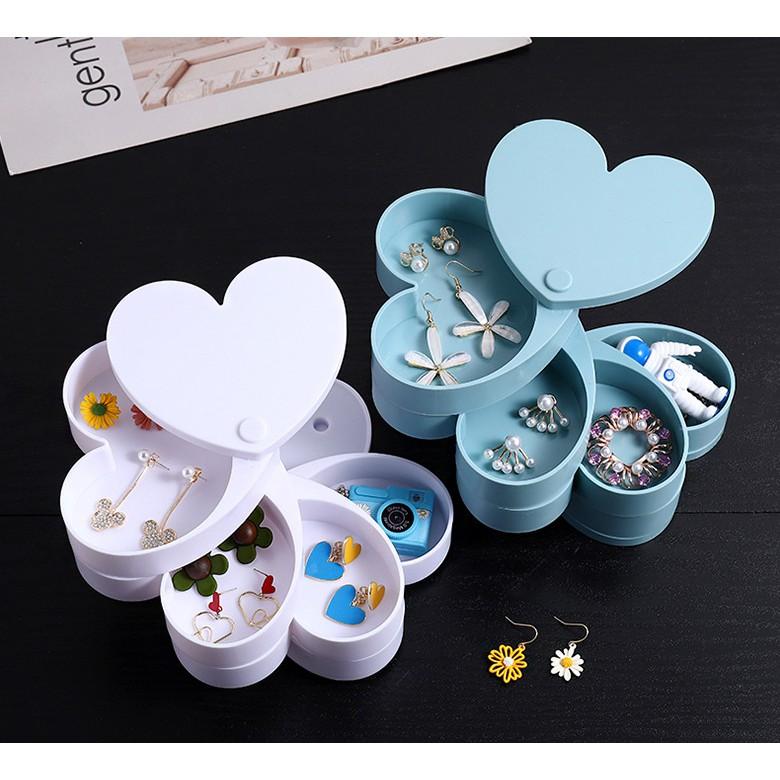 ️Hộp Đựng Trang Sức Nhiều Ngăn Mini 2 Tầng 3 Tầng 4 Tầng Nhựa ABS an toàn giá rẻ để bàn tiện lợi