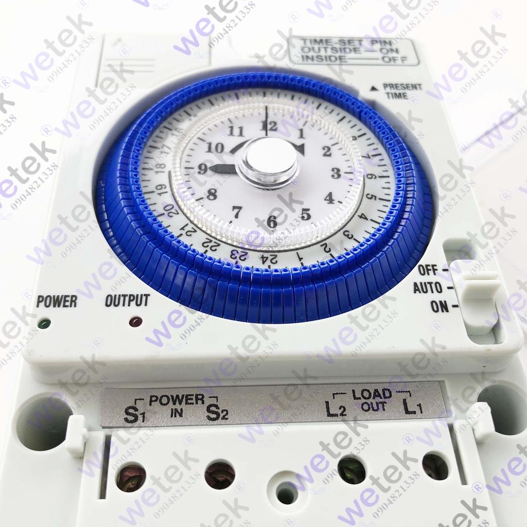 TB388 Timer 24 giờ 16A loại cơ, cài theo 15 phút, có pin tự sạc đi kèm, hàng công ty bảo hành