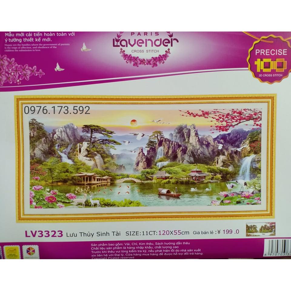 Tranh thêu chữ thập Lưu Thủy Sinh Tài I 120x55cm I LV3323