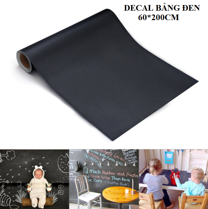 Decal Dán Tường Bảng Viết Đen 60*200cm Tặng Dụng Cụ Ghi GD636-DecalBang