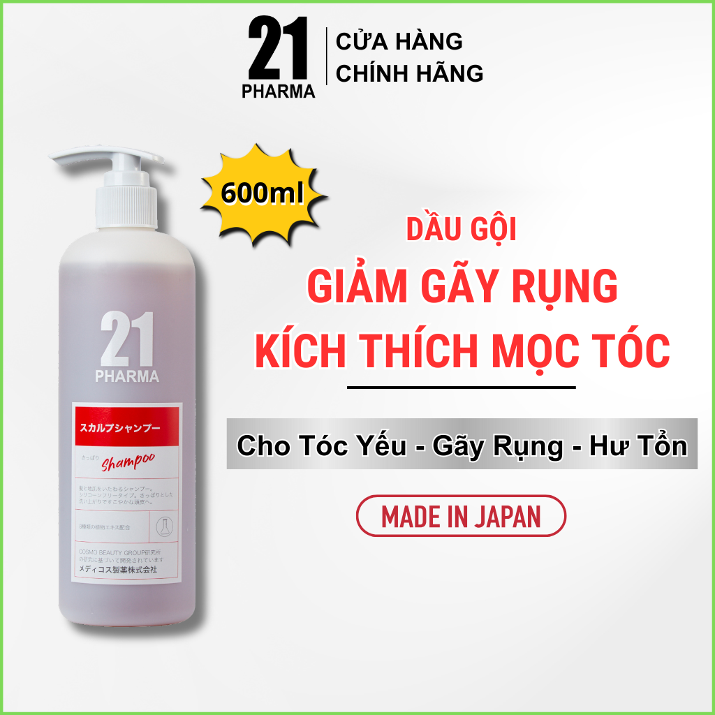 Dầu gội giảm rụng tóc Pharma 21 Nhật Bản dầu gội đâu Kích Mọc Tóc Giảm Gãy Rụng - 600ML